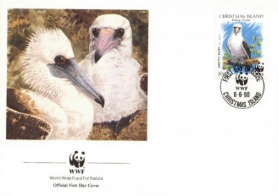 WWF FDC complet serie/4buc./ Christmas Isl 1990 - sea bird foto