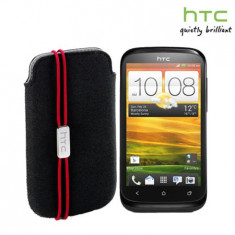 HUSA HTC DESIRE X ORIGINALA TOC CULOARE NEAGRA Model PO S800 + PORT CARD INCLUS IN HUSA + FOLIE DISPLAY + livrare gratuita foto