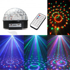 Glob tip laser disco lumini cu telecomanda si stick usb foto