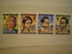 BRITISH VIRGIN ISLANDS - SERIE 5 TIMBRE NESTAMPILATE - ANUL INTERNATIONAL AL COPILULUI 1979.