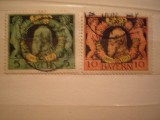 GERMANIA , BAYERN - SERIE 2 TIMBRE STAMPILATE 1911 - COMEMORATIV .