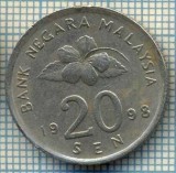 2633 MONEDA - MALAYSIA -20 SEN - anul 1998 -starea care se vede