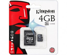 Kingston microSDHC Card 4GB + Adapter foto