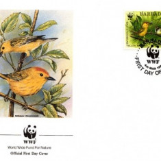 WWF FDC complet set /4 buc./ 1991 Barbados - birds