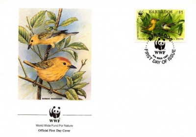 WWF FDC complet set /4 buc./ 1991 Barbados - birds foto