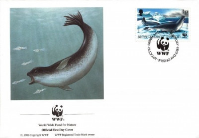 British Antarctic Teritory WWF FDC complet set 1992 /4 buc./ - fauna foto