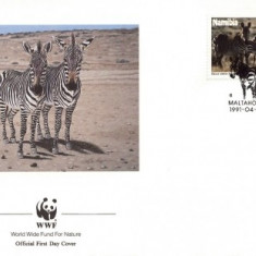 WWF FDC 1991 Namibia - Zebra complet serie - 4 buc. FDC