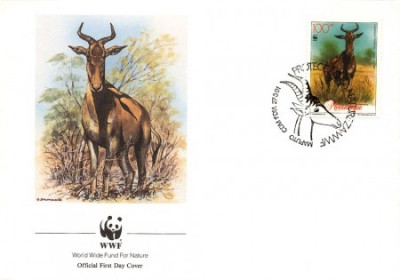 WWF FDc 1991 Mozambik complet serie - 4 buc. FDc - Lichtenstein Antilope foto