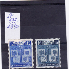 ROMANIA LP 137-1940 INTELEGEREA BALCANICA