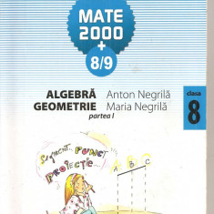 (C4202) MATE 2000 + 8-9, ALGEBRA, GEOMETRIE, PARTEA I, AUTORI: ANTON SI MARIA NEGRILA, CLASA A 8-A, EDITURA 45, 2008-2009