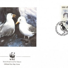 WWF FDC 1989 Isla of Man complet serie pasari - 4buc. FDC