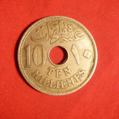 Moneda 10 Milliemmes 1917 Egipt ,metal alb ,cal.F.Buna