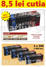 CARTEL 500 - Pachet 4 cutii tuburi de tigari x 500 buc pentru injectat tutun foto