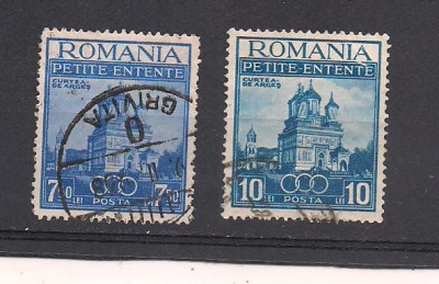 No(02)timbre-Romania 1937-L.P 120a--Mica Antanta-serie stampilata foto