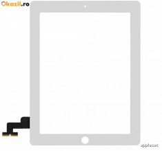 Touchscreen Geam Digitizer iPad 2 White + Adeziv 3M Original foto