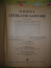 Codul legislatiei sanitare , 1935, Sever Alexandrescu, Ovid Sechelarie foto