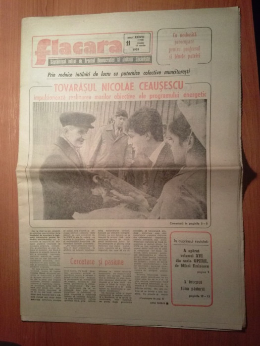 flacara 17 martie 1989-ceausescu la centrala nuclearo-electrica de la cernavoda