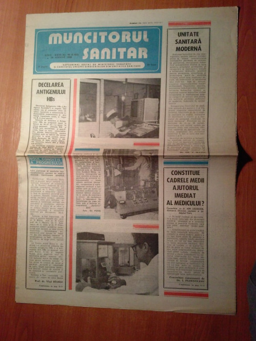 ziarul muncitorul sanitar 30 august 1980