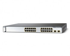 Switch Cisco seria 3750 - WS-C3750-24TS-S - 24 porturi FE + 2 porturi SFP, stack foto