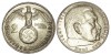 Germania Nazista 2 Reichs Mark 1937 Argint, Hindenburg, XF+/EF, 8g - Moneda Argint Germania
