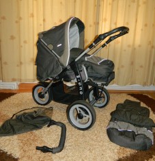 Carucior copii Geoby Ministar MI530 cu landou, sac picioruse, husa ploaie, reversibil, 0-3 ani foto