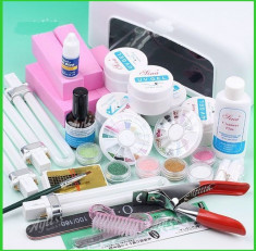 KIT MANICHIURA SET UNGHII FALSE GEL UV , LAMPA UV foto