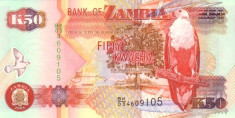 ZAMBIA 50 KWACHA 2008; P 37g - UNC / NECIRCULATA foto