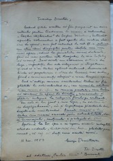 Scrisoare olografa a scriitorului George Dumitrescu, 1953