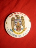 Insigna mare ,militara - Armata 4a Transilvania ,d= 5,7 cm