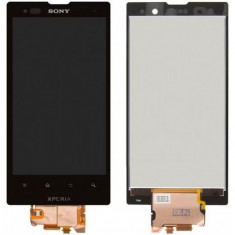 Ansamblu format din LCD ecran display afisaj cu geam sticla si touchscreen digitizer touch screen Sony Ericsson SonyEricsson LT28i LT28at Xperia ion foto