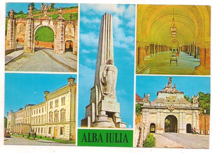 carte postala(marca fixa) -ALBA IULIA-colaj