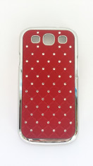 Husa Eleganta ROSIE cu pietricele Toc Capac metalic Samsung Galaxy S3 i9300 + Folie Protectie Display GRATIS foto