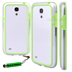 Bumper verde transparent samsung galaxy s4 mini i9190 + folie protectie ecran + expediere gratuita