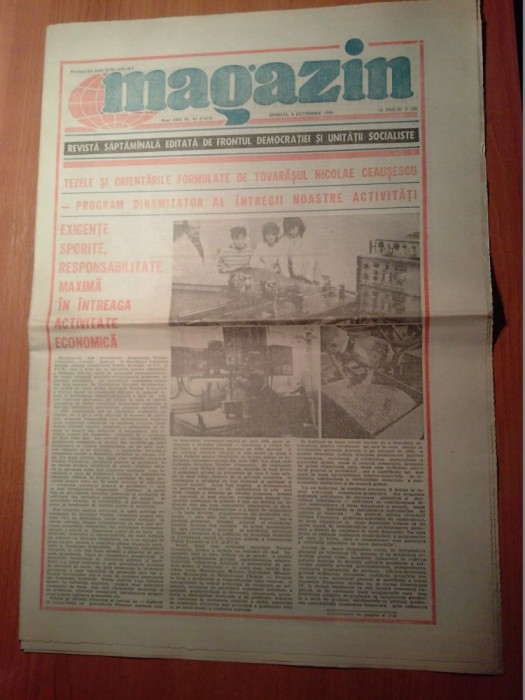ziarul magazin 8 octombrie 1989 (tezele si orientarile formulate de ceausescu )