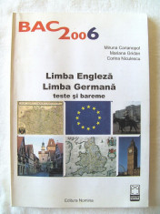 &amp;quot;BAC 2006 - LIMBA ENGLEZA / LIMBA GERMANA - teste si bareme&amp;quot;, M. Carianopol foto