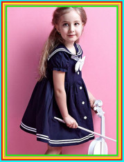 Rochita uniforma de scoala stil marinaresc,prntru fetite de 6-7 ani foto