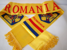 ROMANIA cu STEMA esarfa fular tricolor steag RO15 foto