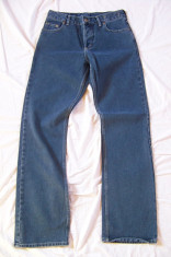 LICHIDARE DE STOC! ART. 174 Blugi de barbati clasici talie medie albastru simplu 100% bumbac MOTTO jeans W 30 Talie 80 cm Lungime 108,5 cm foto