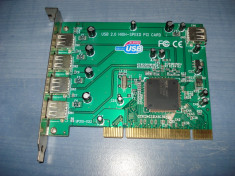 Adaptor NEC PCI - 4x USB 2.0 extern si 1x USB 2.0 intern foto