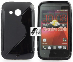 HUSA protectie silicon TPU NEGRU + FOLIE protectie HTC DESIRE 200 foto