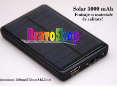 Incarcator solar 5000 mAh - Sursa de rezerva pentru smartphone sau tableta foto