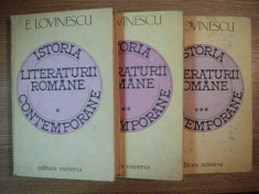 ISTORIA LITERATURII ROMANE CONTEMPORANE - E. LOVINESCU 3 VOL. BUCURESTI 1981 foto
