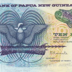 Bancnota Papua Noua Guinee 10 Kina (1985) - P7 UNC (semnatura 1 - catalog $50)