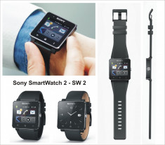 Sony SmartWatch 2 SW2 - produs nou, in cutia originala, Bluetooth Android (tip Samsung Gear, I&amp;#039;M Watch, Peeble, LiveView) ceas mana telefon mobil foto