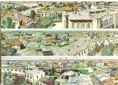 CPI (B3081) BUCURESTIUL DE ODINIOARA, VEDERE PANORMICA DIN TURNUL COLTEI, ACUARELA DUPA O FOTOGRAFIE DE CAROL POP DE SZATHMARY, NECIRC., BUCURESTI foto