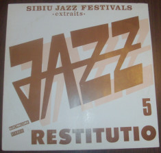 COPERTA / MAPA DISC VINIL / VINYL: JAZZ RESTITUTIO 5 - SIBIU JAZZ FESTIVAL EXTRAITS (ST-EDE 04219) foto