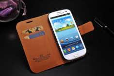 Husa / toc protectie slim piele Samsung Galaxy S3 lux, tip carte, culoare - albastru - LIVRARE GRATUITA prin Posta la plata cu cardul foto