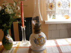 Frumoasa lampa din ceramica,se poate realiza si veioza din ea. foto