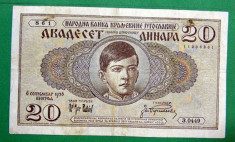 Yugoslavia 20 Dinari Dinara 1936 foto