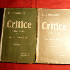 Titu Maiorescu - CRITICE vol 1 si 2 -Ed. IIa 1915